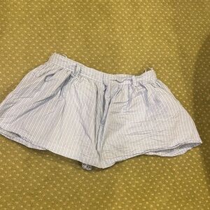 Women's Light Blue Striped Skirt Zara